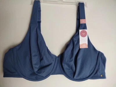 CACIQUE Smart Lift Unlined Full Coverage 46C STEEL BLUE Modern Underwire NEW! - Image 1 of 4