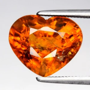 💎 4,94ct 11,3x9,5mm Herz Natur Orange Spessartit Granat - Afrika Edelstein - Bild 1 von 4