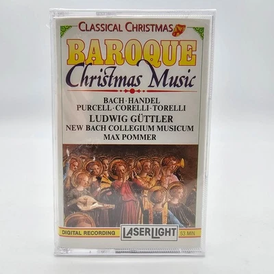 Baroque Christmas Music Cassette Tape 1990 LaserLight Classical Holiday Vintage Foto 1 de 2