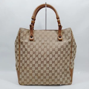 Gucci Tote Bag Bamboo Brown Canvas 2870026 - Picture 1 of 11