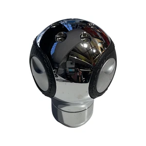 MOMO Gear Knob Streetball Chrome Black Leather - Picture 1 of 2