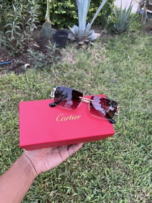 CARTIER CLASSIC ROUND CUT CLEAR/GOLD FRAMELESS LENS *SAME DAY SHIP* - Image 1 of 3