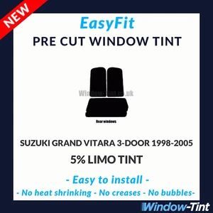 EasyFit Static Pre Cut Tint For Suzuki Grand Vitara 3-door 98-05 - 5% Limo Rear - Picture 1 of 3