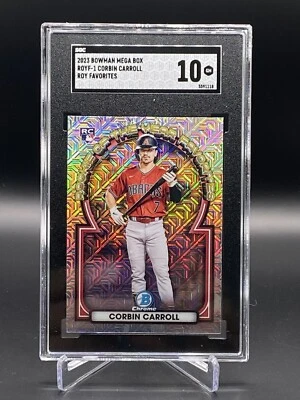 2023 Bowman Mega Box Corbin Carroll Rookie of The Year ROY Favorites SGC 10 - Image 1 of 2