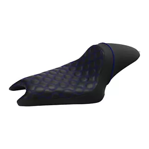 Black+Blue Driver & Passenger Seat Fit For Harley Sportster XL Models 2004-2022 - Bild 1 von 10