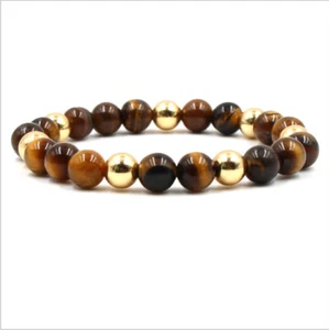 Fashion 8mm Natural Lava Stone Tiger Eye Beaded Men's Bracelets Jewellery Gift - Picture 1 of 70