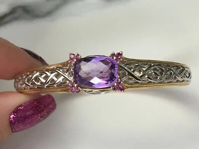 Brazalete Brazalete Victoria Wieck Esterlina y Oro Vermeil Amatista y Rodolita Foto 1 de 4