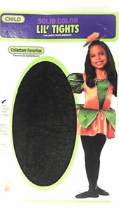 Lil Tights Girls Kids Small (40-55lbs) Black Solid 125 - Picture 1 of 1