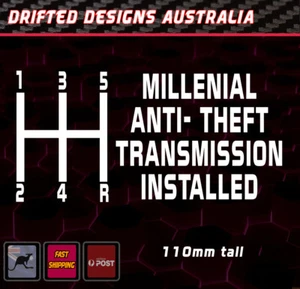 Millenial Anti-theft White Bumper Decal Window Transfer Ranger Amarok Hilux Golf - Bild 1 von 3