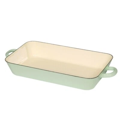 Riess Emaille Bratreine grün 44 cm Pastell Bräter Auflaufform Vierkantpfanne - Bild 1 von 2