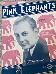 1932 PINK ELEPHANTS Vintage Sheet Music GUY LOMBARDO by Mort Dixon, Harry Woods - Picture 1 of 9