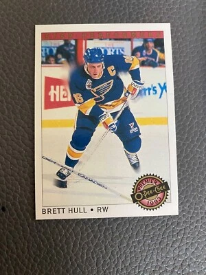 1992-93 O-Pee-Chee Premier #21 Brett Hull OPC Star Performers St. Louis Blues  - Image 1 of 2