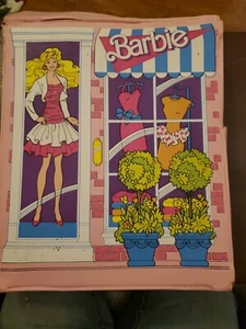 Vintage Mattel 1988 Barbie Pink Vinyl Doll Fashion Wardrobe Trunk 12X10X3 - Picture 1 of 13