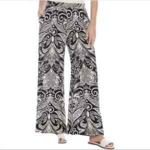 Karen Kane Wide Leg Bloom Pants In Black/White XL - Picture 1 of 12
