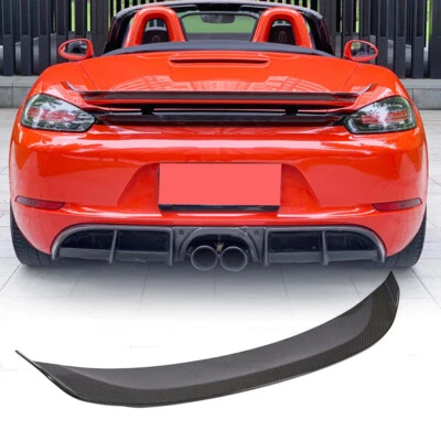 适用于保时捷 718 Boxster 2016 - 2021 干碳纤维后备箱锅炉翼唇 — 第 1/4 张图片