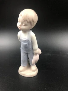 STATUA STATUETTA FIGURINA MORENA PORCELLANA COLORATA BIMBO CON ORSETTO - Foto 1 di 8