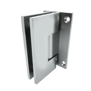 Abrazadera cuadrada biselada de montaje en pared de alta resistencia para puerta de ducha fija níquel cepillado - Imagen 1 de 5