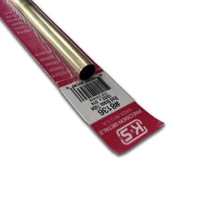 K&S Metals 8136 Messing-Rundrohr: 13/32 Außendurchmesser x 0,014 Wand x 12 lang (1 Stück) - Bild 1 von 2