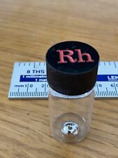 Rhodium Element solid metal sample 99.99% in 7ml Glasflasche mit Gravur Deckel