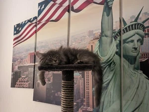 6-Teiliges 240x100 cm LEINWANDBILD New York Skyline Freiheitsstatue *TOP* - Bild 1 von 2