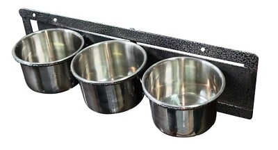 FLYLINE Stainless Steel Bird Cage Feeder Cup Set with Swivel Gate for Aviary Cage