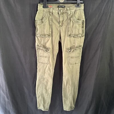 Hot Kiss High Rise Skinny Size 9 Cargo Pants Army Green Pockets Fashion Pant  - Imagem 1 de 4