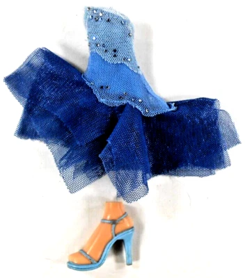 Bratz Cloe Formal Funk Prom Blue Tulle Dress w/Faux Diamonds on Bodice + 1 Shoe - Image 1 of 4