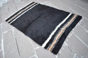 Vintage Angora Mohair Rug 52'' x 79'' Anatolian Oriental Real Mohair Rug NO DYE - Picture 1 of 7