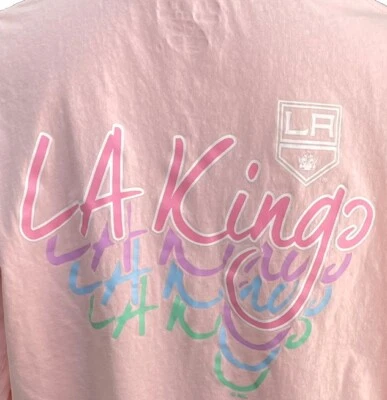 Camiseta feminina de hóquei LA Kings XL L/S rosa gráfica Kings fãs NHL da Champions - Imagem 1 de 4