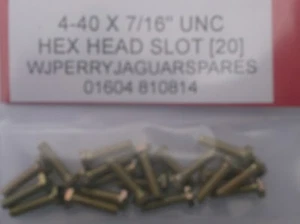 4-40 X 7/16" UNC HEXAGON HEAD SLOTTED SCREWS UCS15-11/3.5 x 20 - Picture 1 of 1