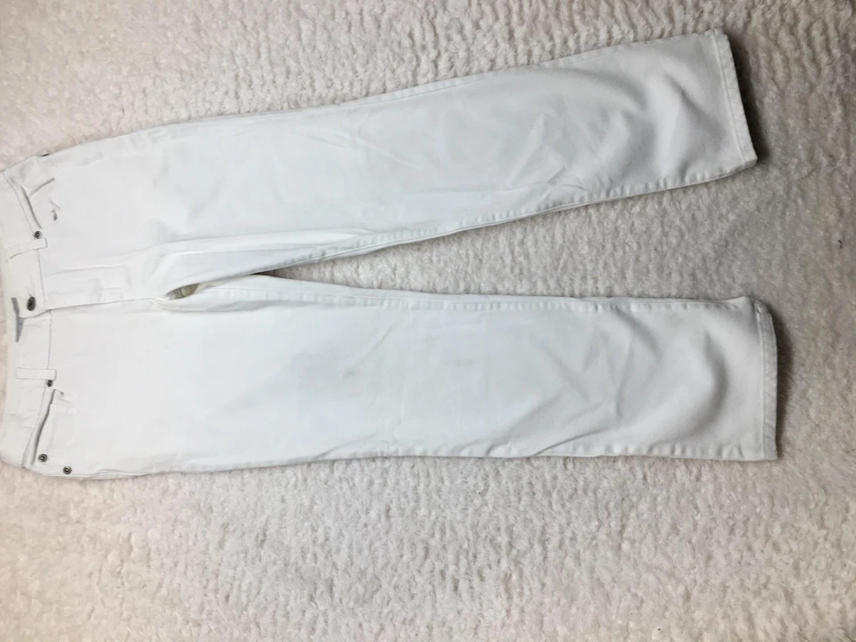 Pantalones de mezclilla Chicos Platinum para mujer talla 0 cortos blancos de pierna recta elásticos Foto 1 de 4