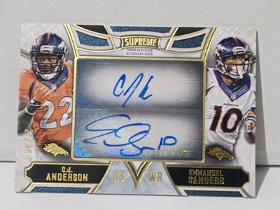 2015 TOPPS SUPREME DUAL AUTOGRAPH DENVER C.J.ANDERSON/EMMANUEL SANDERS#24/25 VGC - Image 1 of 4