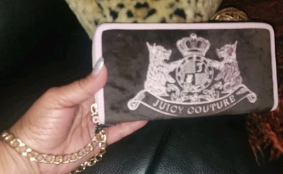 Muñequera Cartera Juicy Couture Scottie Dog Grande Chocolate/Rosa Cristales ZA ¡NUEVA CON ETIQUETAS! Foto 1 de 4