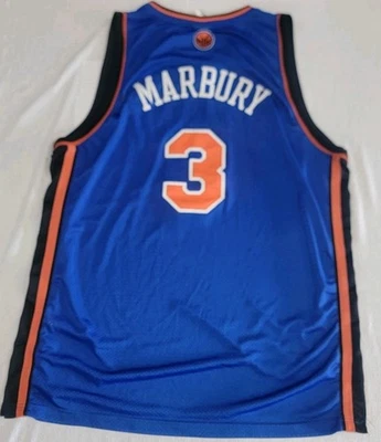Reebok Vintage NY Knicks Stephon Marbury Jersey #3 SEWN Men’s Size 60 2004 - Image 1 of 4