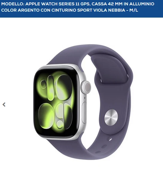 ULTIMO Apple Watch Series 11 GPS 42mm cassa Alluminio EAN 0195950461954 MEU74QL/ - Immagine 1 di 2
