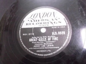 JERRY LEE LEWIS great balls fire/mean woman INDIA INDIAN RARE 78 RPM RECORD G+ - Picture 1 of 2