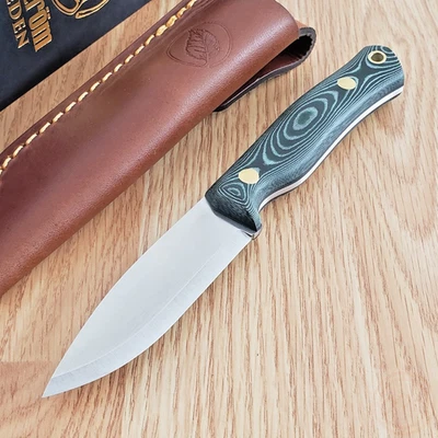 Casstrom No 8 SFK Fixed Knife 3.25" 14C28N Steel Blade Green Micarta Handle