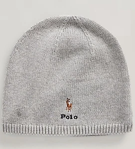 NWOT Polo Ralph Lauren Ralph Lauren Kids Cotton Blend Knit Grey Hat Sz 4T-7T - Picture 1 of 8