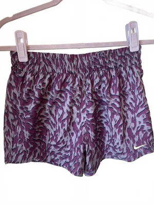 Nike Girls Large Athletic Shorts Purple Patterned New NWT  - Image 1 of 2