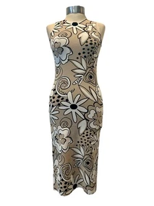 Rrp $995 Kwaidan Editions 34 FLORAL JACQUARD PENCIL DRESS IN BEIGE MIDI UK 8-10 - Picture 1 of 22