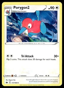 Porygon2 117/198 Pokemon Card Chilling Reign Uncommon 90 HP Near Mint FC - Picture 1 of 2