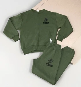 Vintage USMC Sweatshirt Sweatpants Set Combo Size M United States Marine USA - Picture 1 of 10