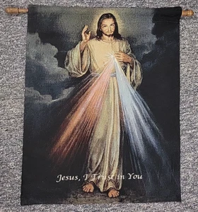 The Divine Mercy Religious Christian Tapestry - Jesus I trust in You - 27"x 34" - Picture 1 of 4