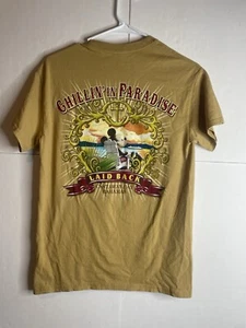 Disney Cruise Line Castaway Cay Bahamas T-Shirt Sunset Mickey "Laid Back" Medium - Picture 1 of 5