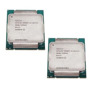2x Intel Xeon Processor E5-2637 V3 15 MB Cache 3.5 GHz 4 Core FCLGA2011-3 SR202 - Bild 1 von 3