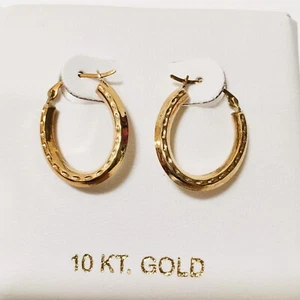 Ovale Creolen 10kt Gold Gelbgold - Bild 1 von 5