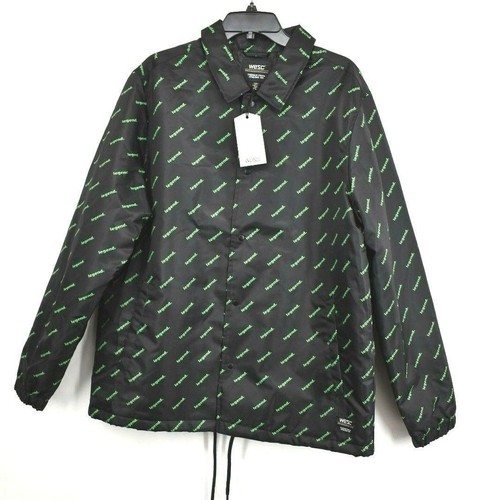 Giacca anteriore Wesc Legend Coach Stampa Allover da uomo frangivento con bottoni hipster XL