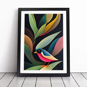 Neugieriger Vogel gerahmter Wandkunst Druck Poster Bild Wohnkultur Malerei - Bild 1 von 8