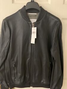 calvin klein perforated Bomber Leather Jacket Size S