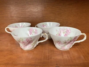 Antique Haviland Limoges Tea Cups ~ Floral Pink Blossoms Roses Gold Trim - Picture 1 of 10